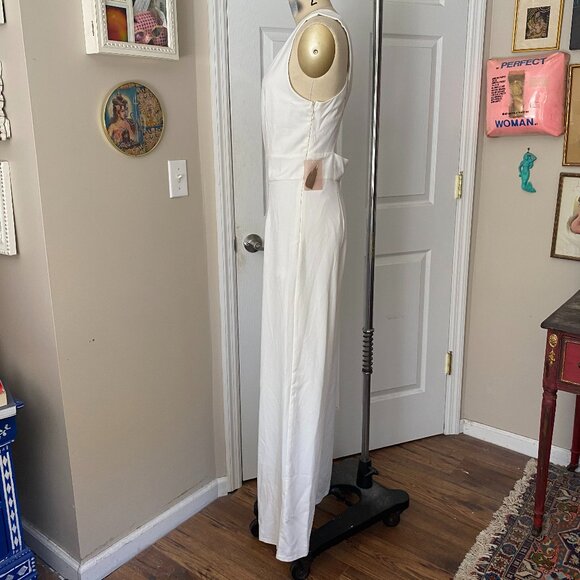 FOREVER 21 White Cross Back Cocktail Evening Romper Jumpsuit *SMALL* - Picture 3 of 6